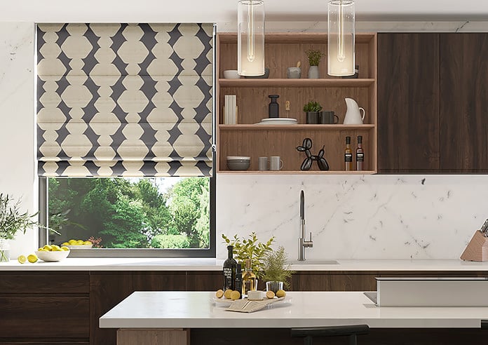 Construct, Black Ink - Motorised Roman Blind - Image 3